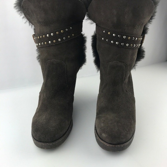 EMU Australia Heighton Low Brown Wedge Boots 8 - Picture 5 of 7